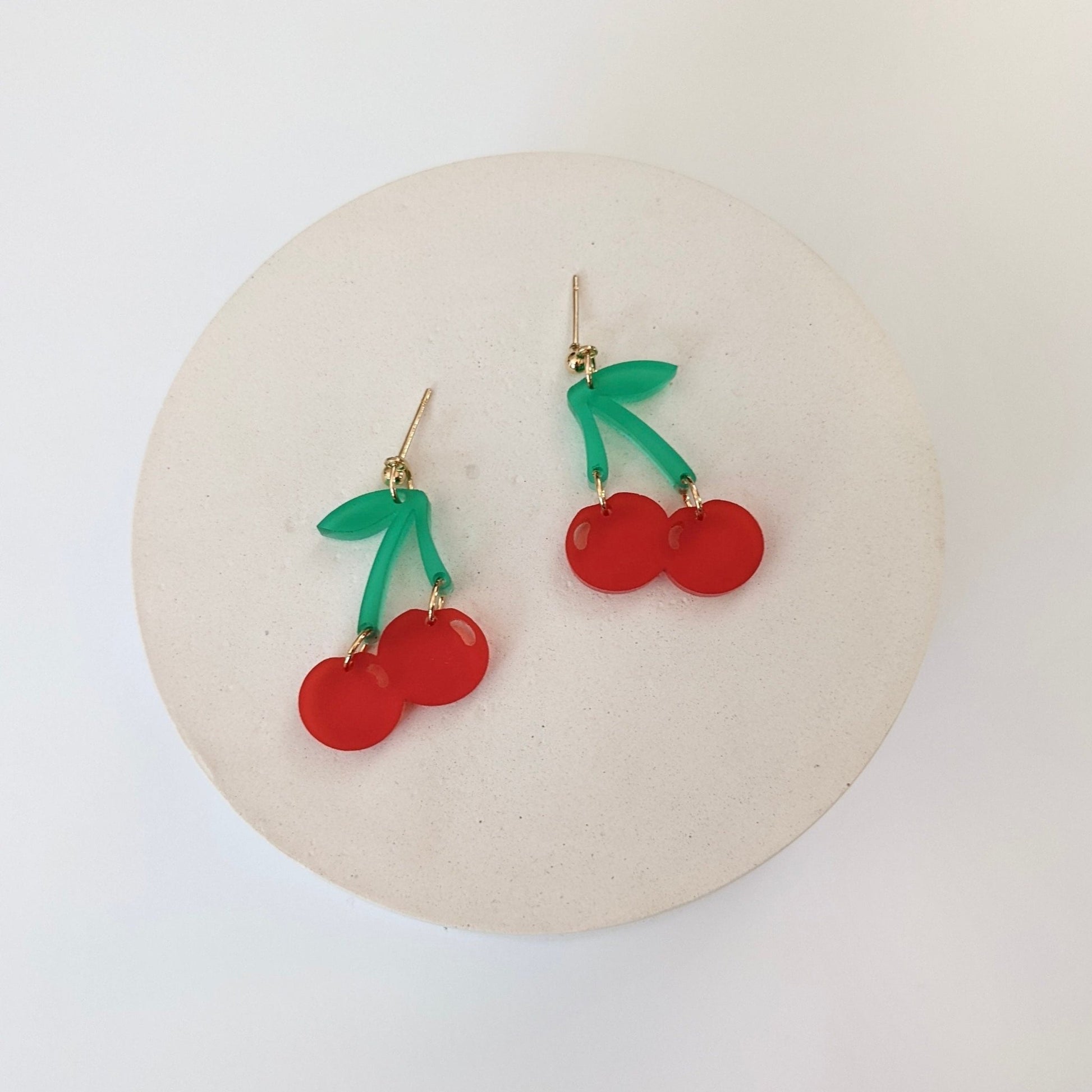 Cherry Earrings - Shape & Color colorful goods made in the USA