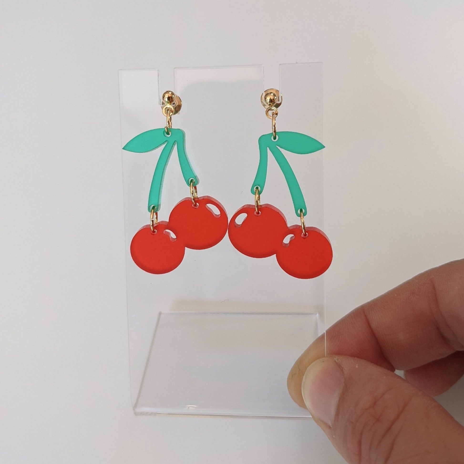 Cherry Earrings - Shape & Color colorful goods made in the USA