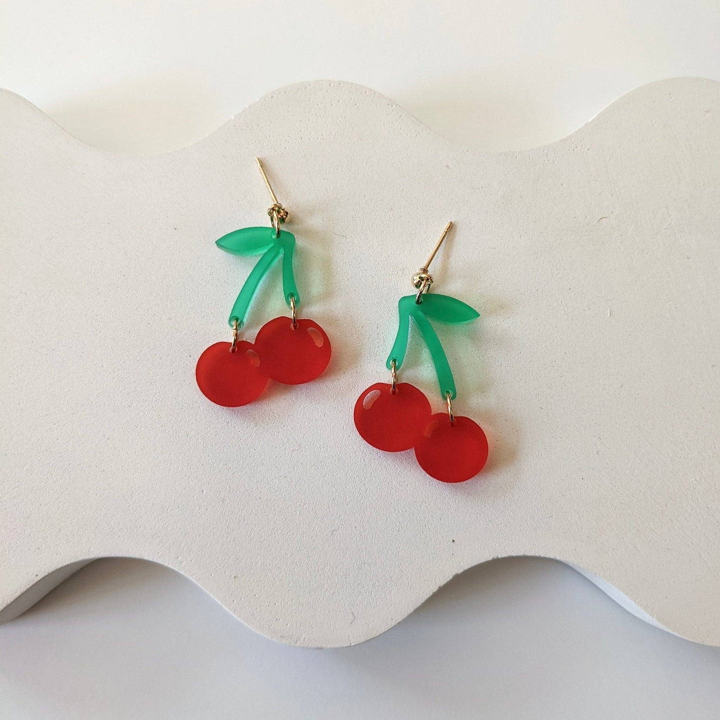 Cherry Earrings - Shape & Color colorful goods made in the USA