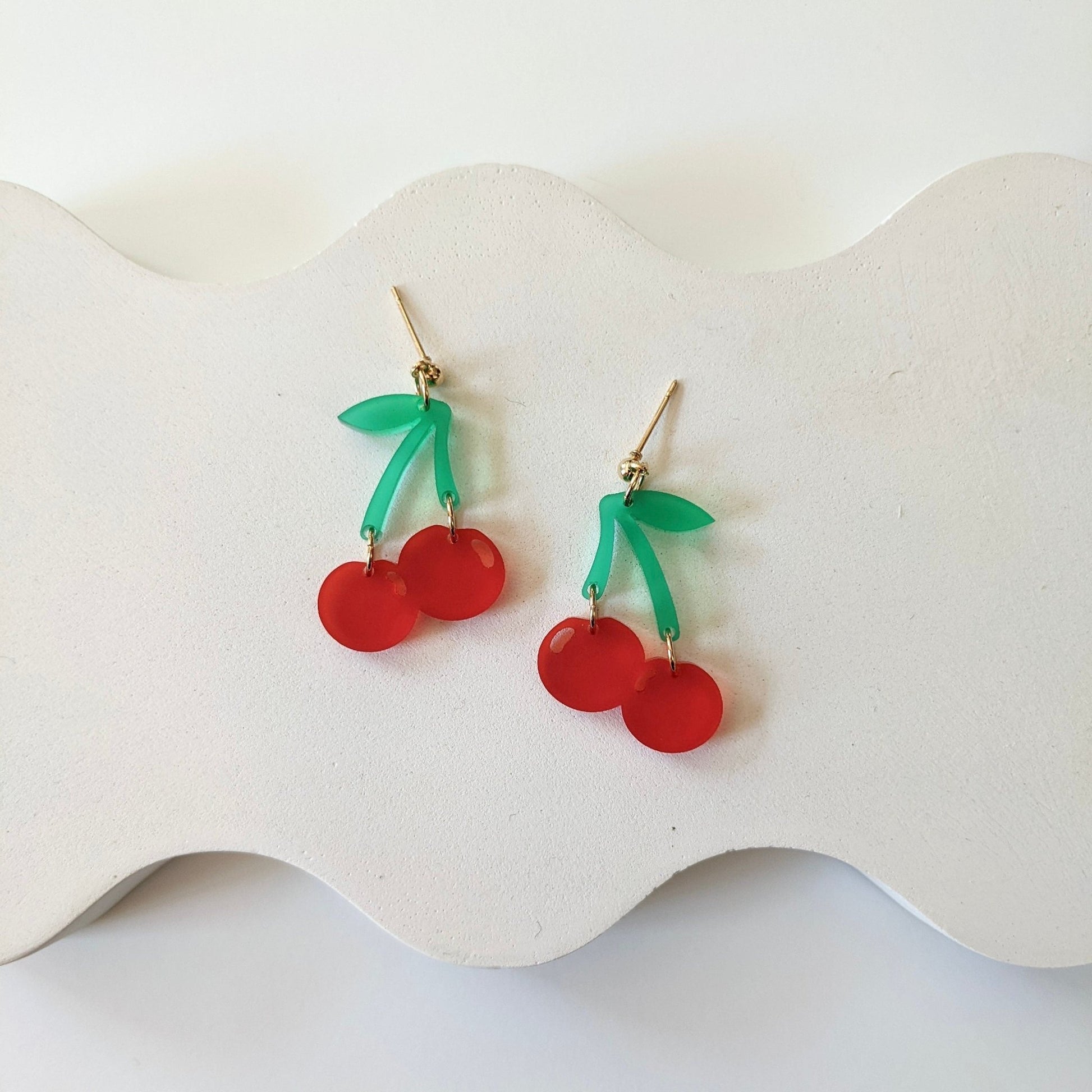 Cherry Earrings - Shape & Color colorful goods made in the USA