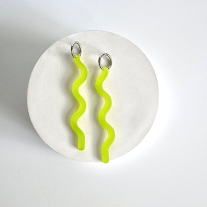 Mega Squiggle Huggie Hoops - Shape & Color colorful goods made in the USA