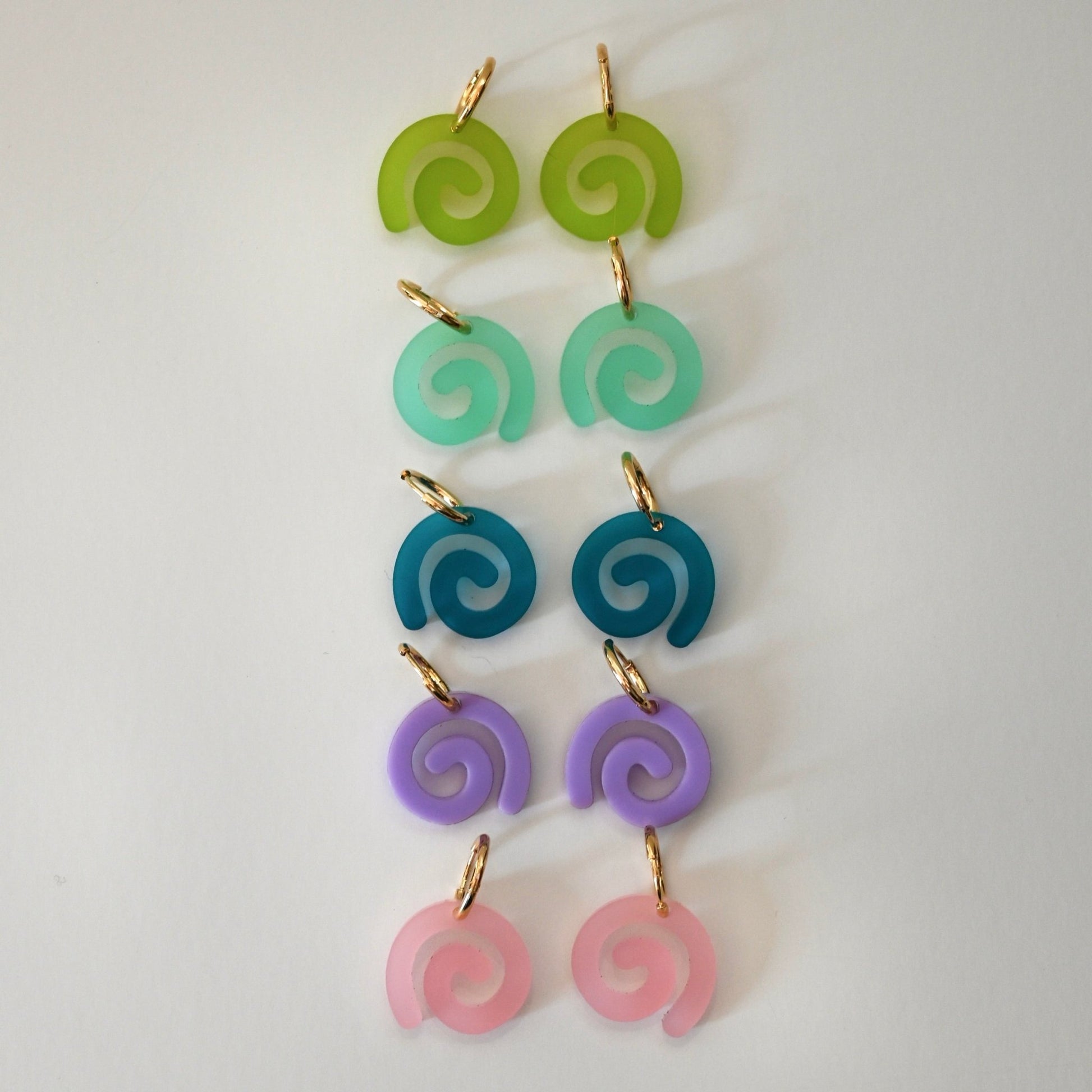 Swirl Huggie Hoops - Shape & Color colorful goods made in the USA