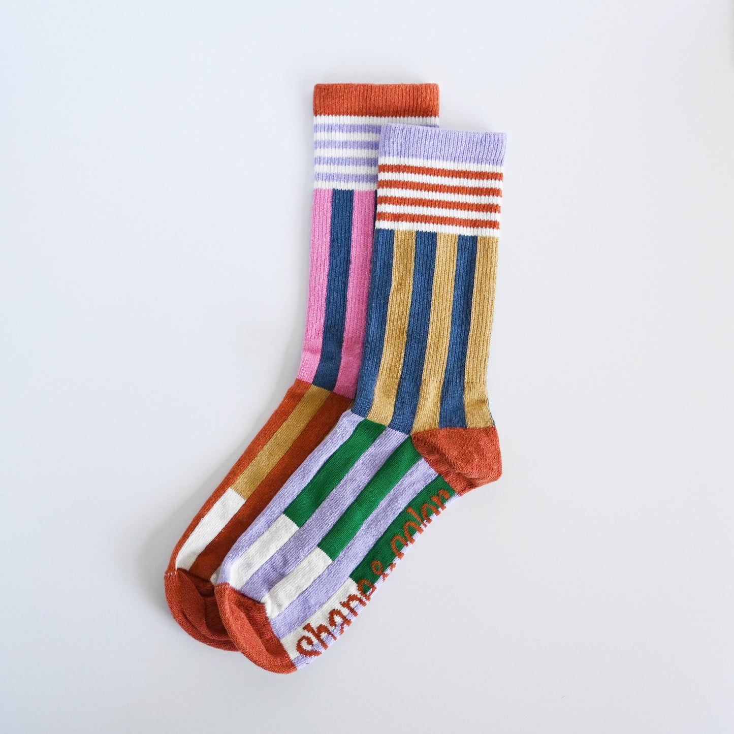 The Colorblock Crew Sock Bundle | Mix & Match Set | 2 Pairs - Shape & Color colorful goods made in the USA