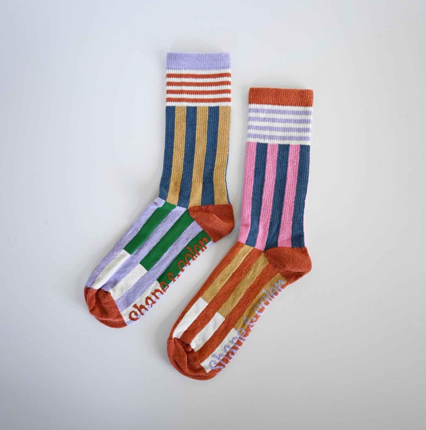 The Colorblock Crew Sock Bundle | Mix & Match Set | 2 Pairs - Shape & Color colorful goods made in the USA