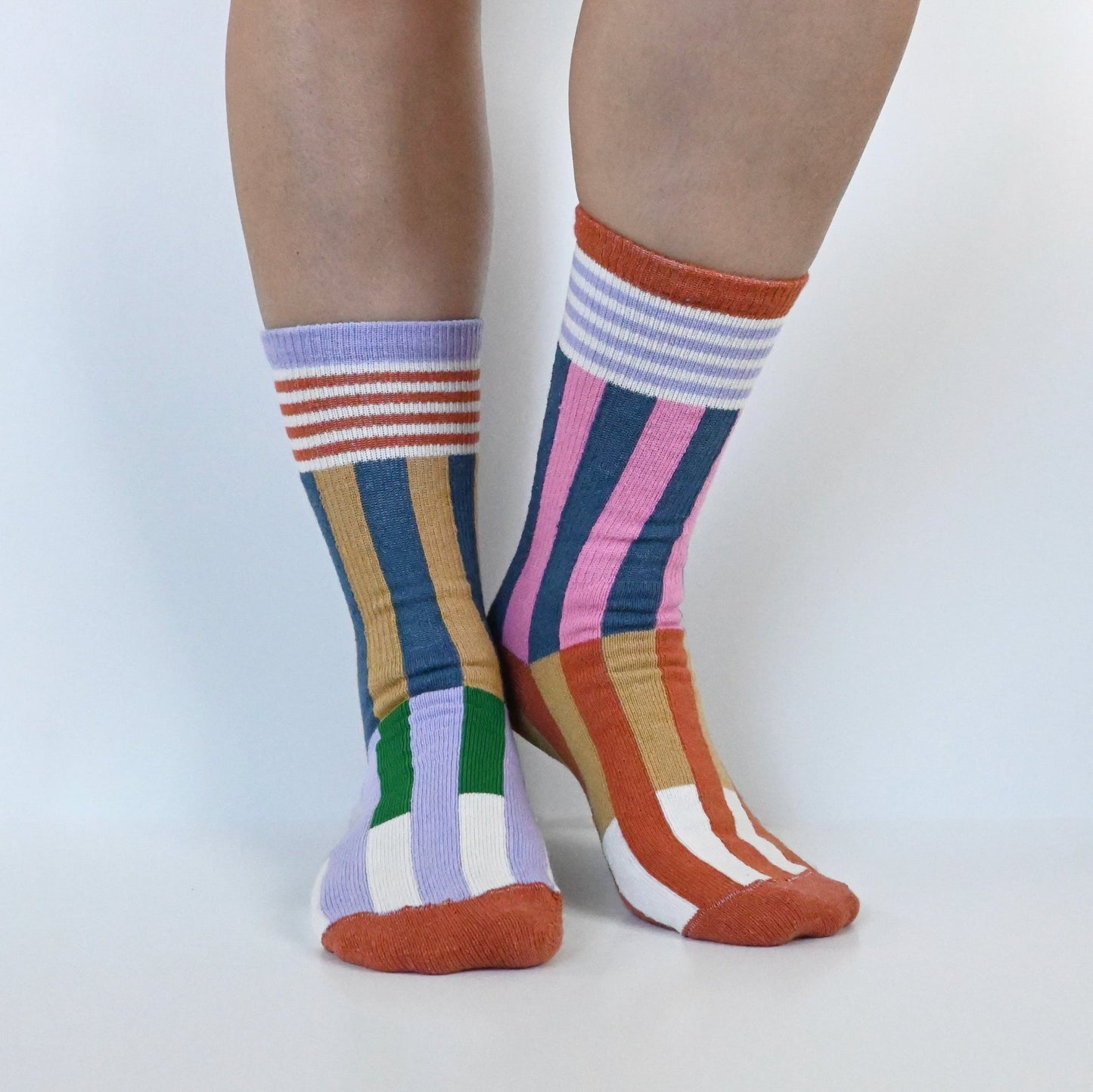 The Colorblock Crew Sock Bundle | Mix & Match Set | 2 Pairs - Shape & Color colorful goods made in the USA