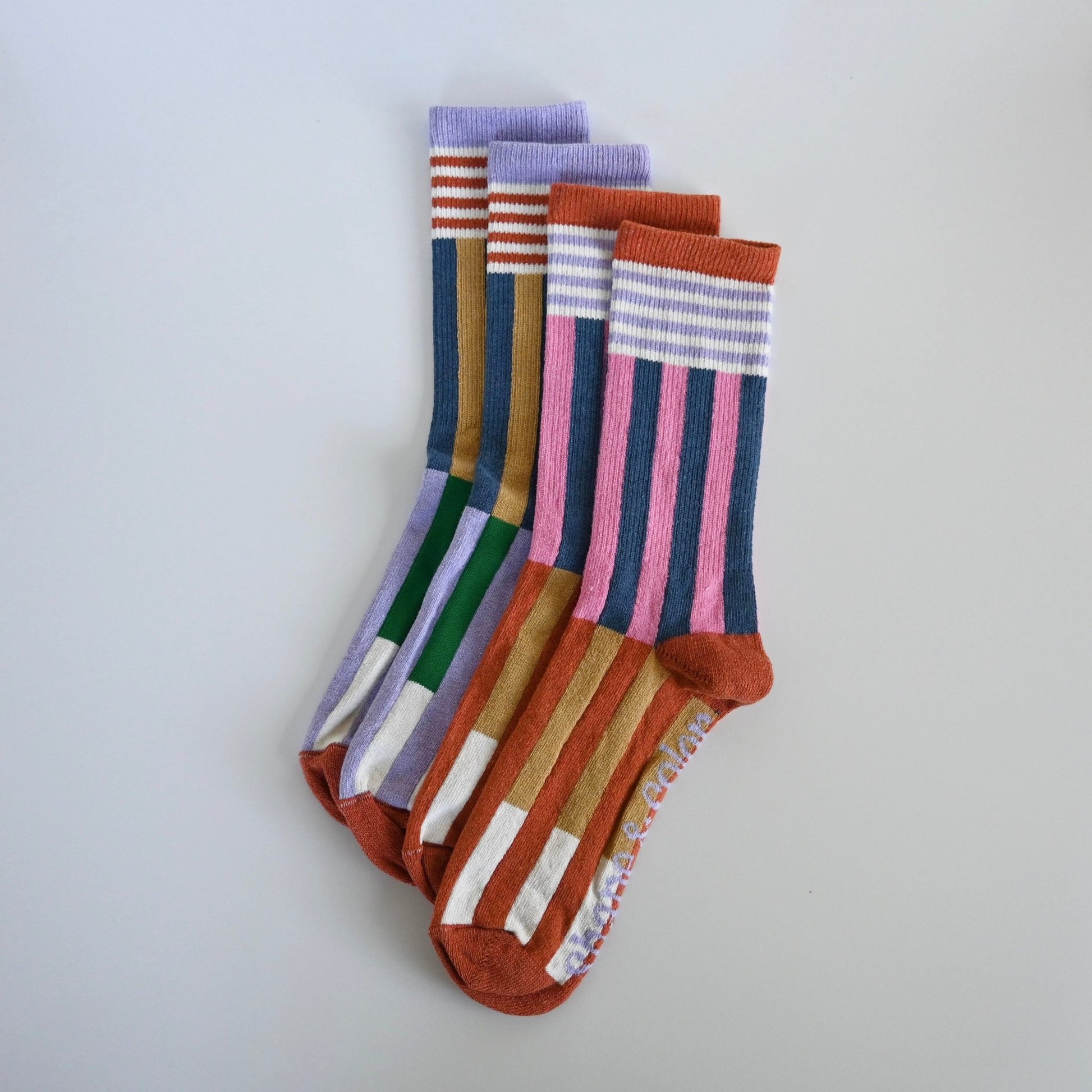 The Colorblock Crew Sock Bundle | Mix & Match Set | 2 Pairs - Shape & Color colorful goods made in the USA