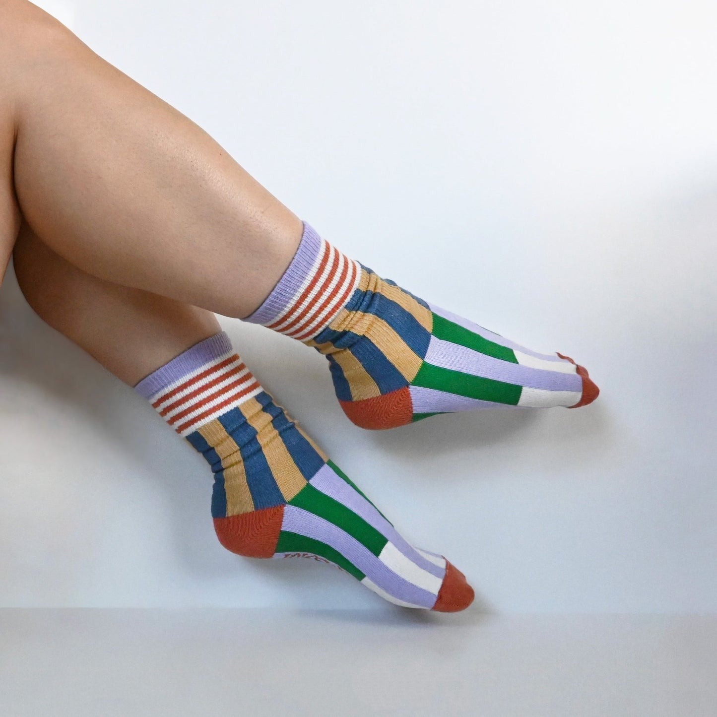 The Colorblock Crew Sock | Yellow & Blue - Shape & Color colorful goods made in the USA