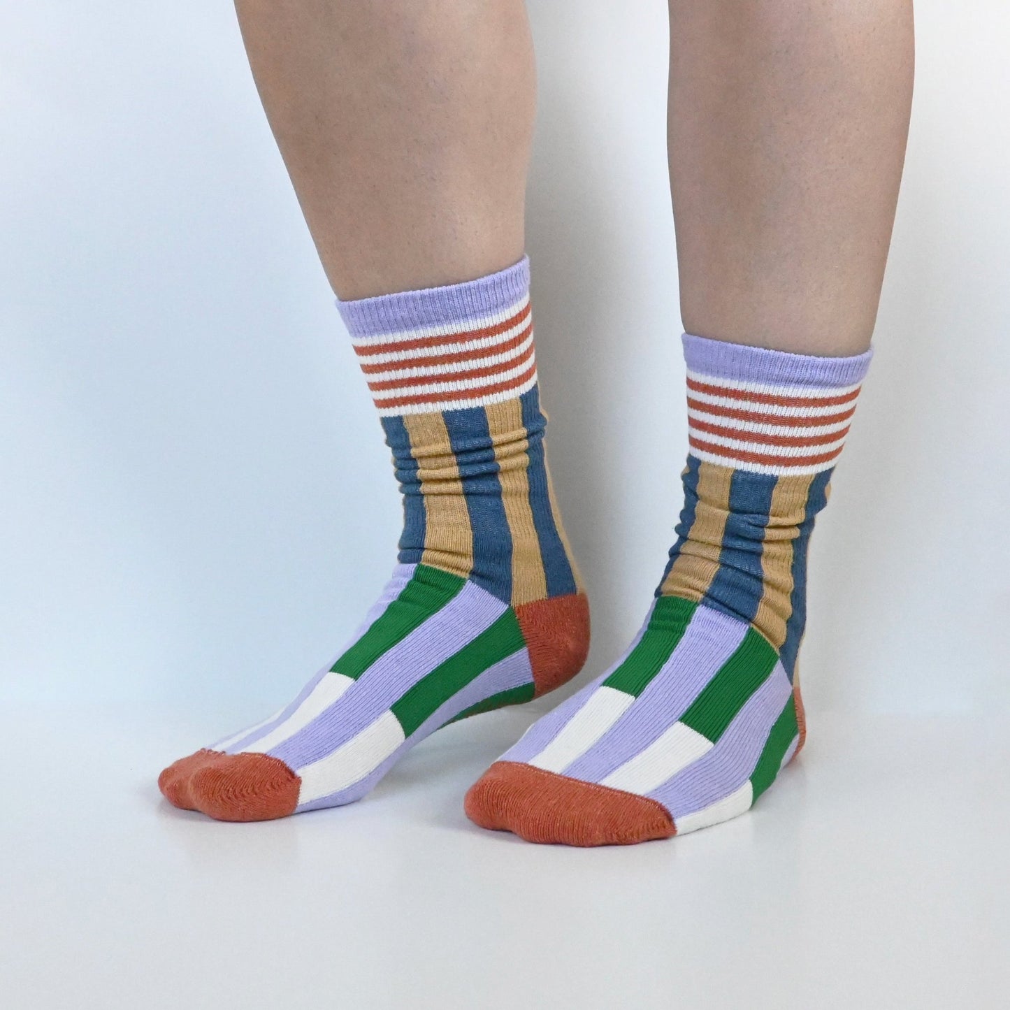 The Colorblock Crew Sock | Yellow & Blue - Shape & Color colorful goods made in the USA