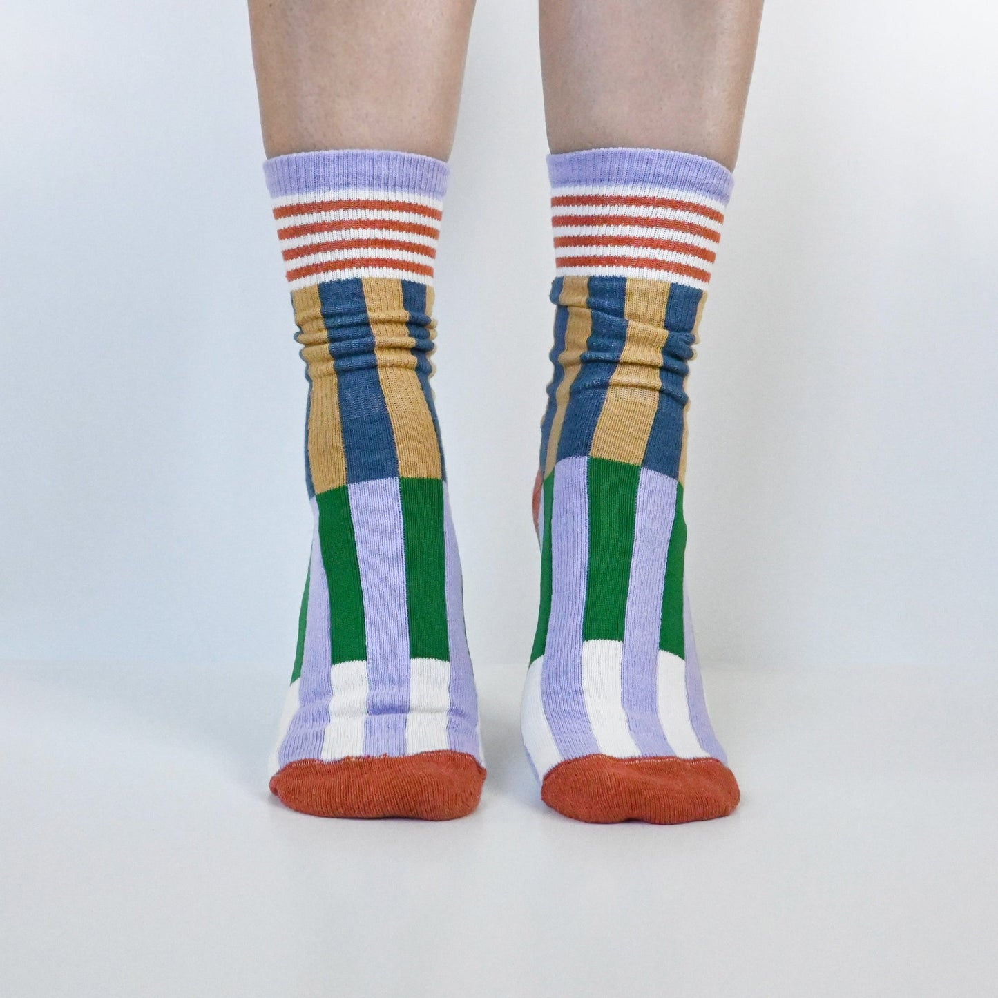 The Colorblock Crew Sock | Yellow & Blue - Shape & Color colorful goods made in the USA