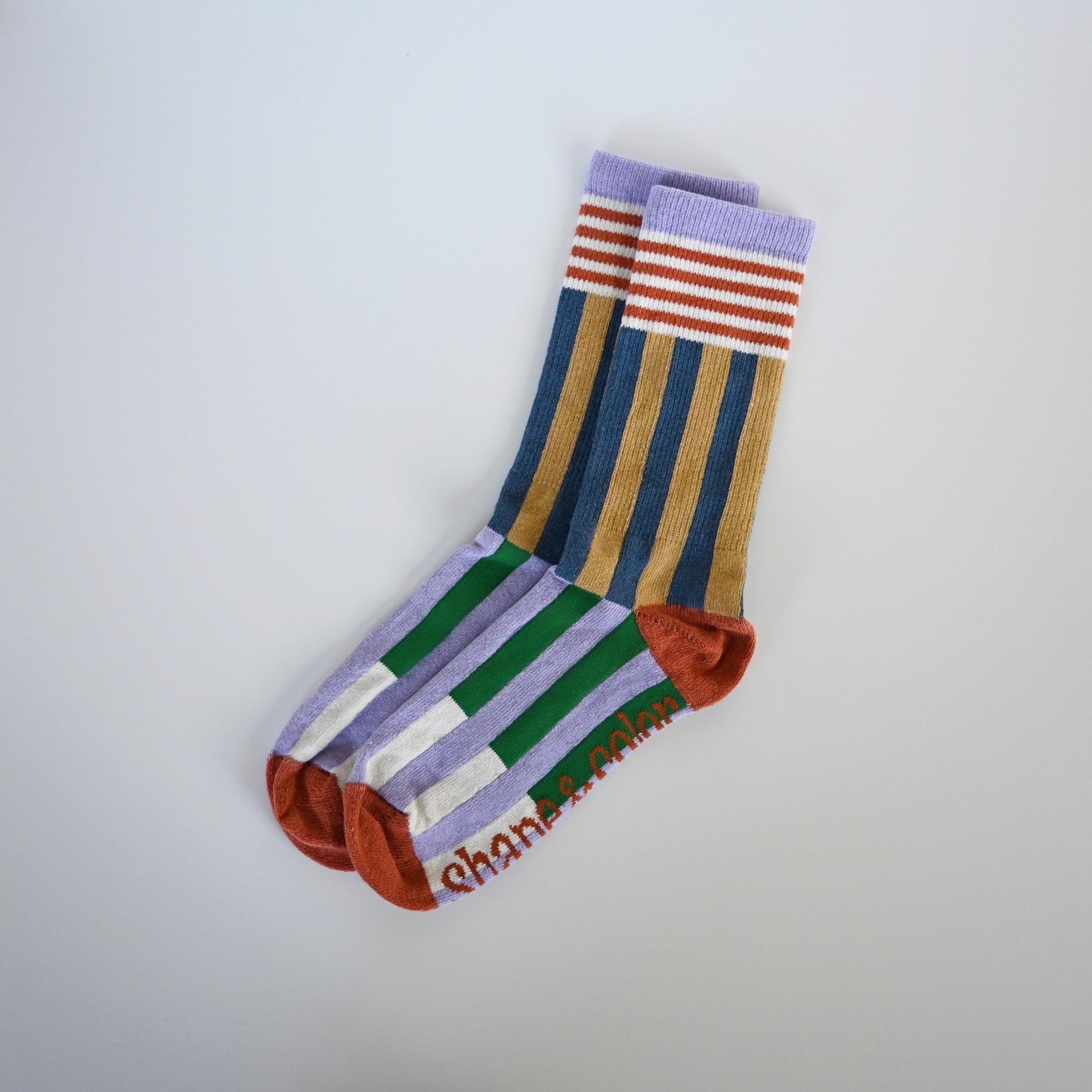 The Colorblock Crew Sock | Yellow & Blue - Shape & Color colorful goods made in the USA