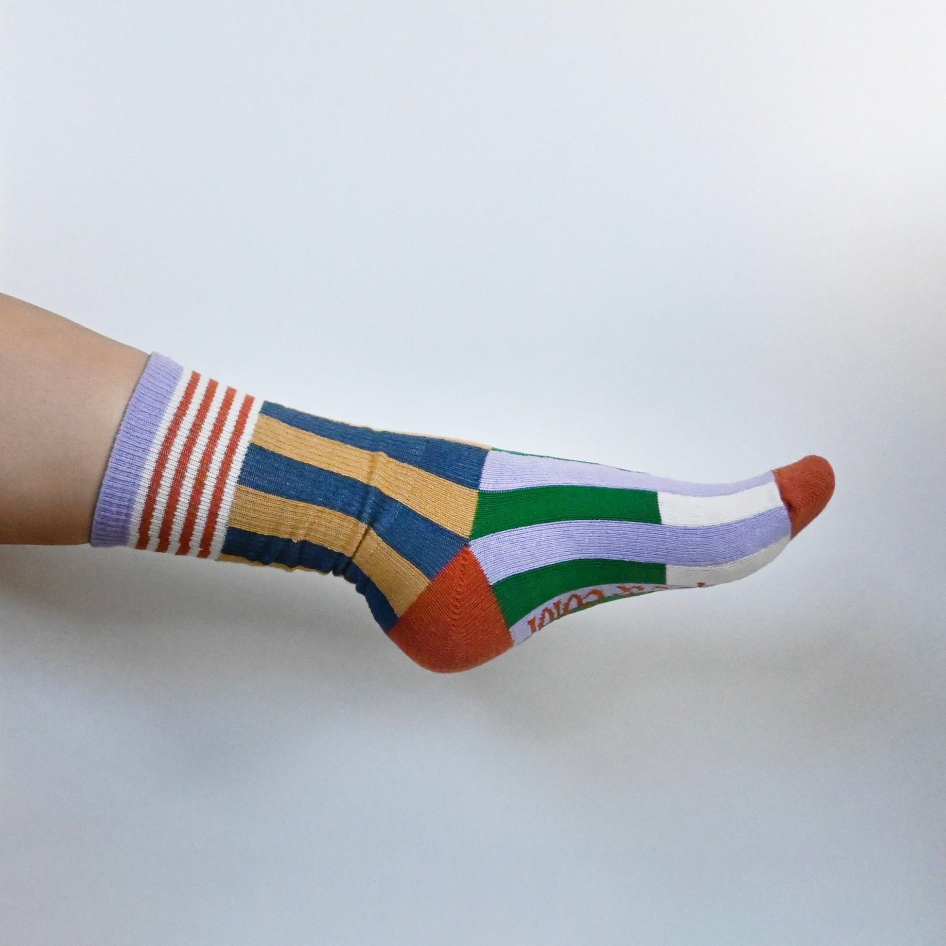 The Colorblock Crew Sock | Yellow & Blue - Shape & Color colorful goods made in the USA